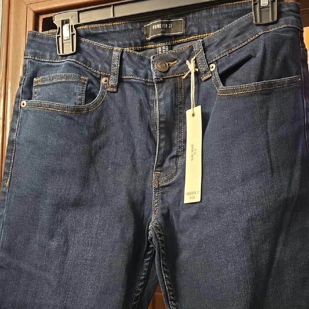 Forever 21 Men's Dark Blue Slim Fit Jeans